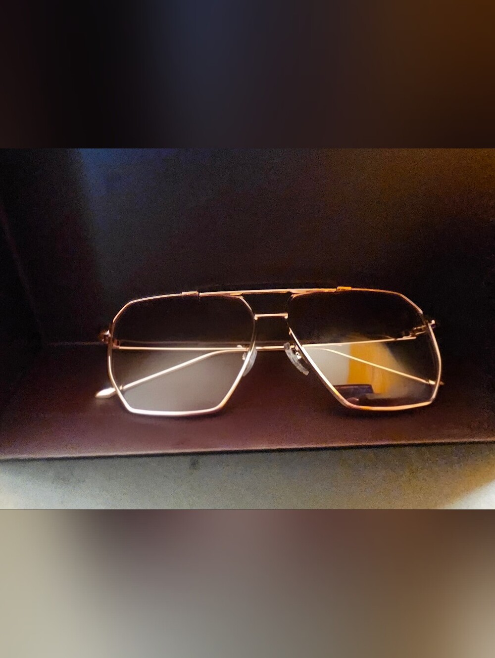 12-PM Studios - London Rose Gold Metal Aviator Sunglasses - Unisex